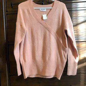 Pink wrap sweater